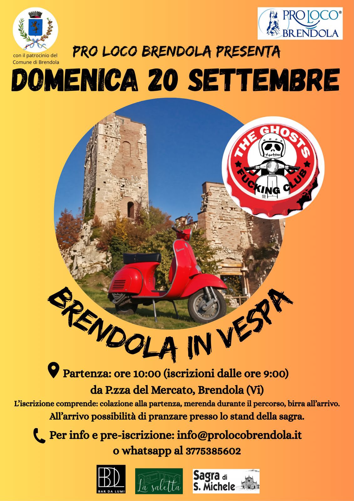 Brendola in vespa domenica 20 settembre 2026