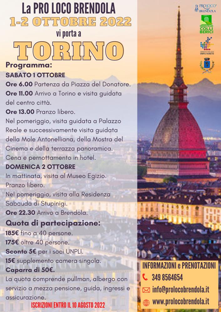 La Pro Loco Brendola vi porta a Torino l'1-2 Ottobre