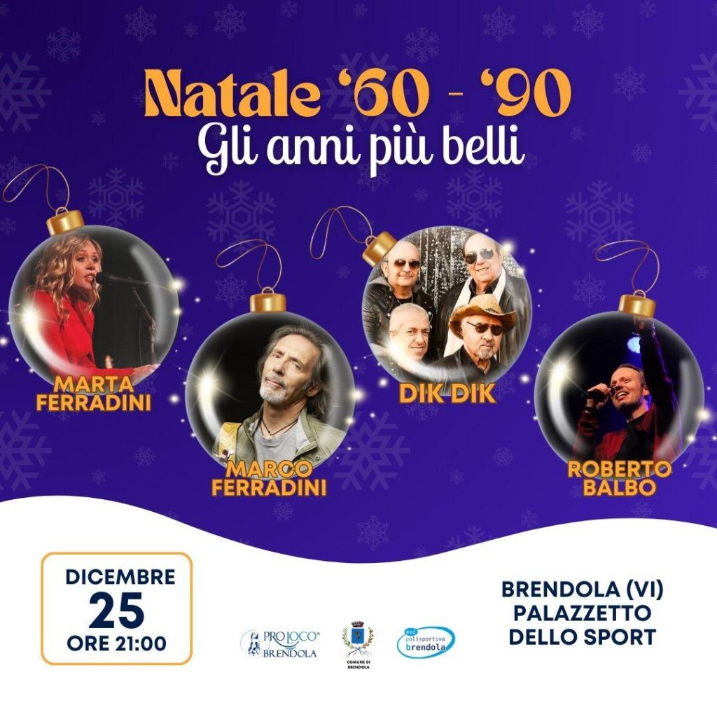 Concerto di natale a brendola con Marta Ferradini, Marco Ferradini, Dik Dik e Roberto Balbo